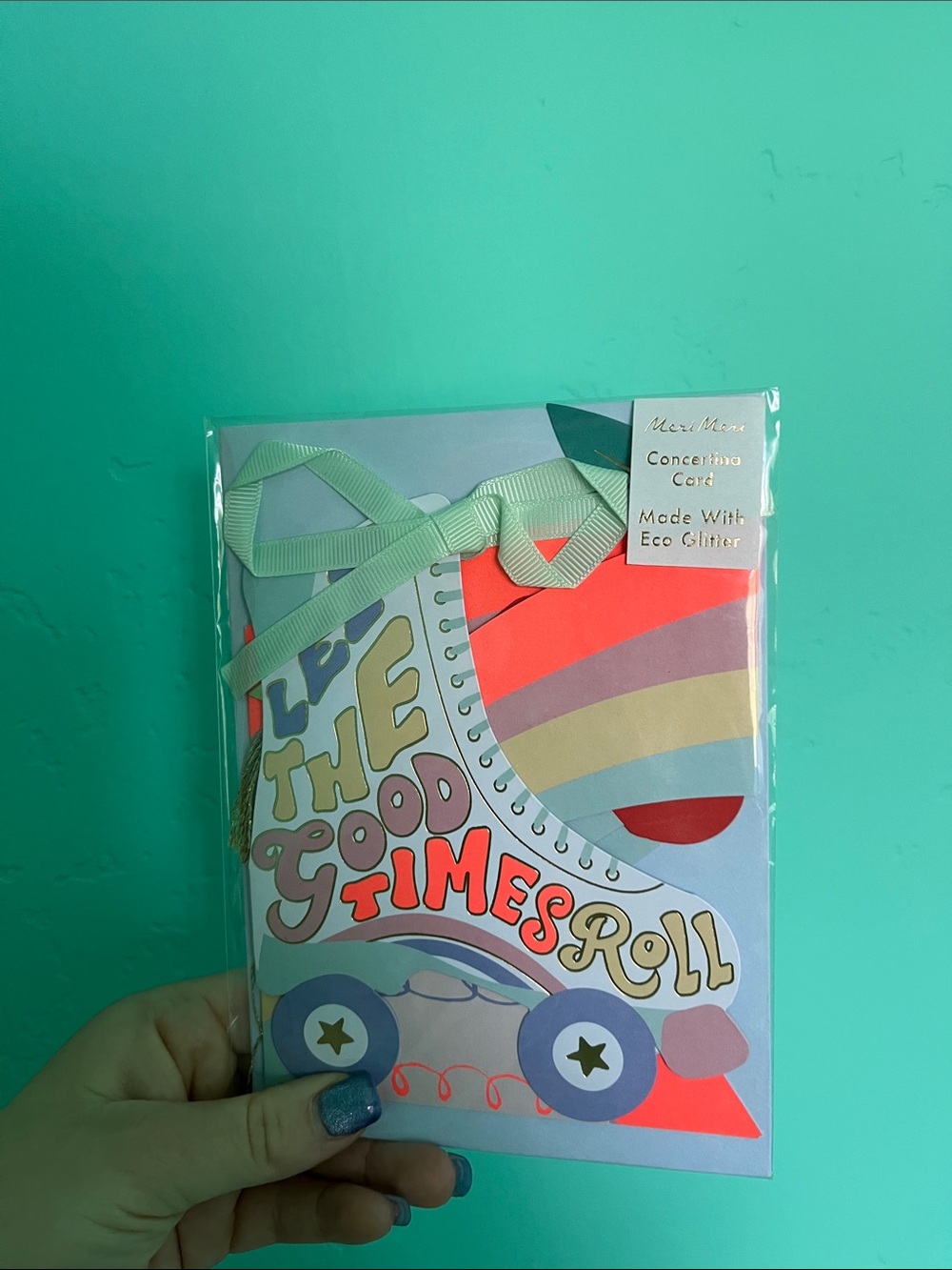 Meri Meri Happy Birthday Concertina Card Roller Skate Greeting Card